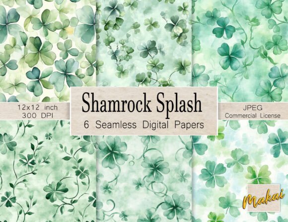 12 Seamless Watercolor Green Shamrock: A Creative Boost for St. Patrick’s Day and Beyond