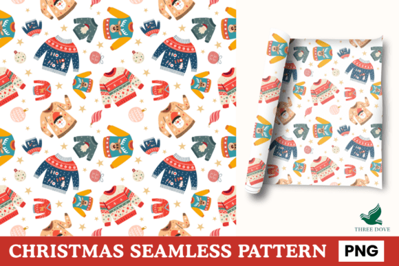 Christmas Seamless Pattern - 27: A Versatile Digital Design for Holiday Creativity