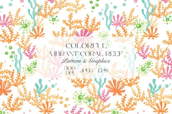 Colorful Abstract Coral Reef Pattern Design