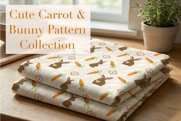 Cute Carrot Bunny Pattern Collection: Add a Fresh, Organic Vibe to Your Spring and Easter Designs