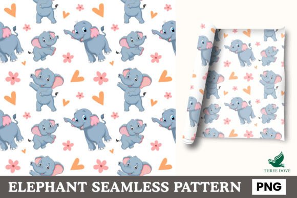 Elephant Seamless Pattern - 03: A Versatile Digital Design for Creative Projects