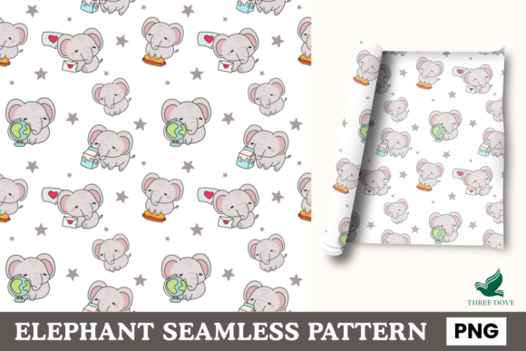 Elephant Seamless Pattern - 10: A Versatile Digital Design for Creative Projects