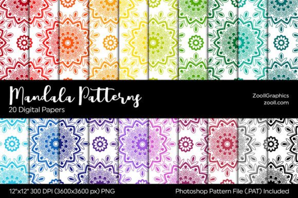 Mandala Rainbow Digital Papers: A Creative Solution for Beautiful, Reusable Designs