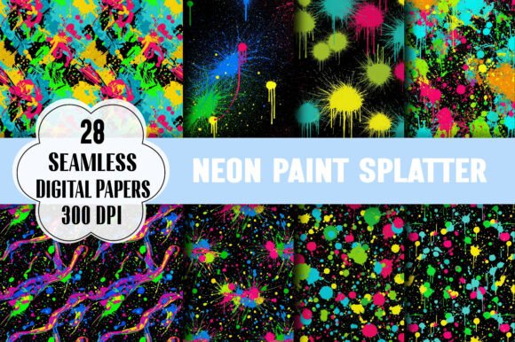 Neon Paint Splatter Pattern: A Vibrant Tool for Creative Projects