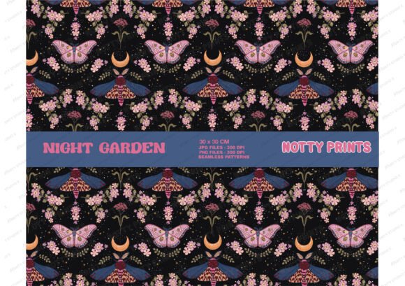 Night Garden Seamless Pattern: A Magical Floral Design for Creative Projects