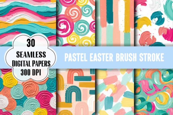 Pastel Easter Brush Stroke Pattern: A Versatile Design for Creative Projects