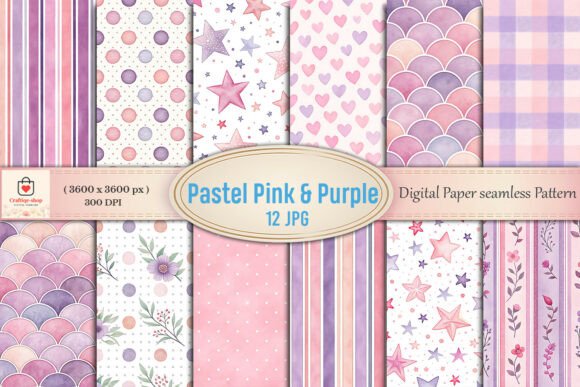 Pastel Pink Purple Watercolor Digital: Versatile Design for Every Project
