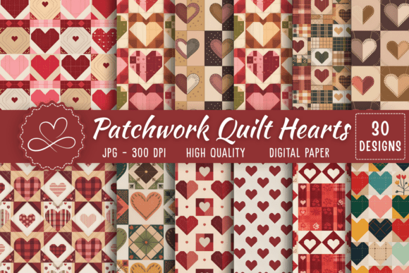 Patchwork Quilt Hearts Pattern for Cozy Creations