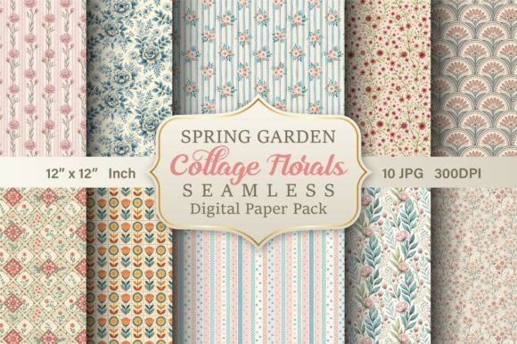 Spring Garden Cottage Florals Pack: A Versatile Design Resource for Springtime Creativity