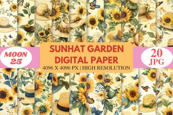 Sunhat Garden Digital Paper: A Timeless Addition to Your Creative Workflow