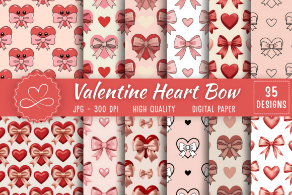 Valentine Heart Bow Pattern – A Playful and Romantic Design Element