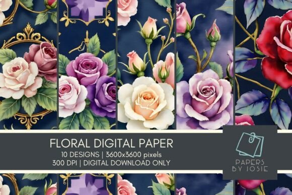 Vintage Floral Pattern Digital Paper: A Timeless Design Resource for Creative Projects