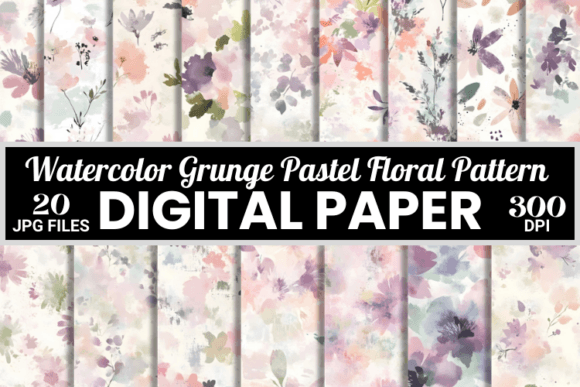 Watercolor Grunge Pastel Floral Pattern: A Softly Edgy Design Choice