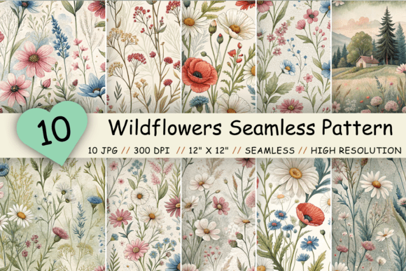 Wildflower Seamless Pattern: A Cottagecore Staple for Creative Projects